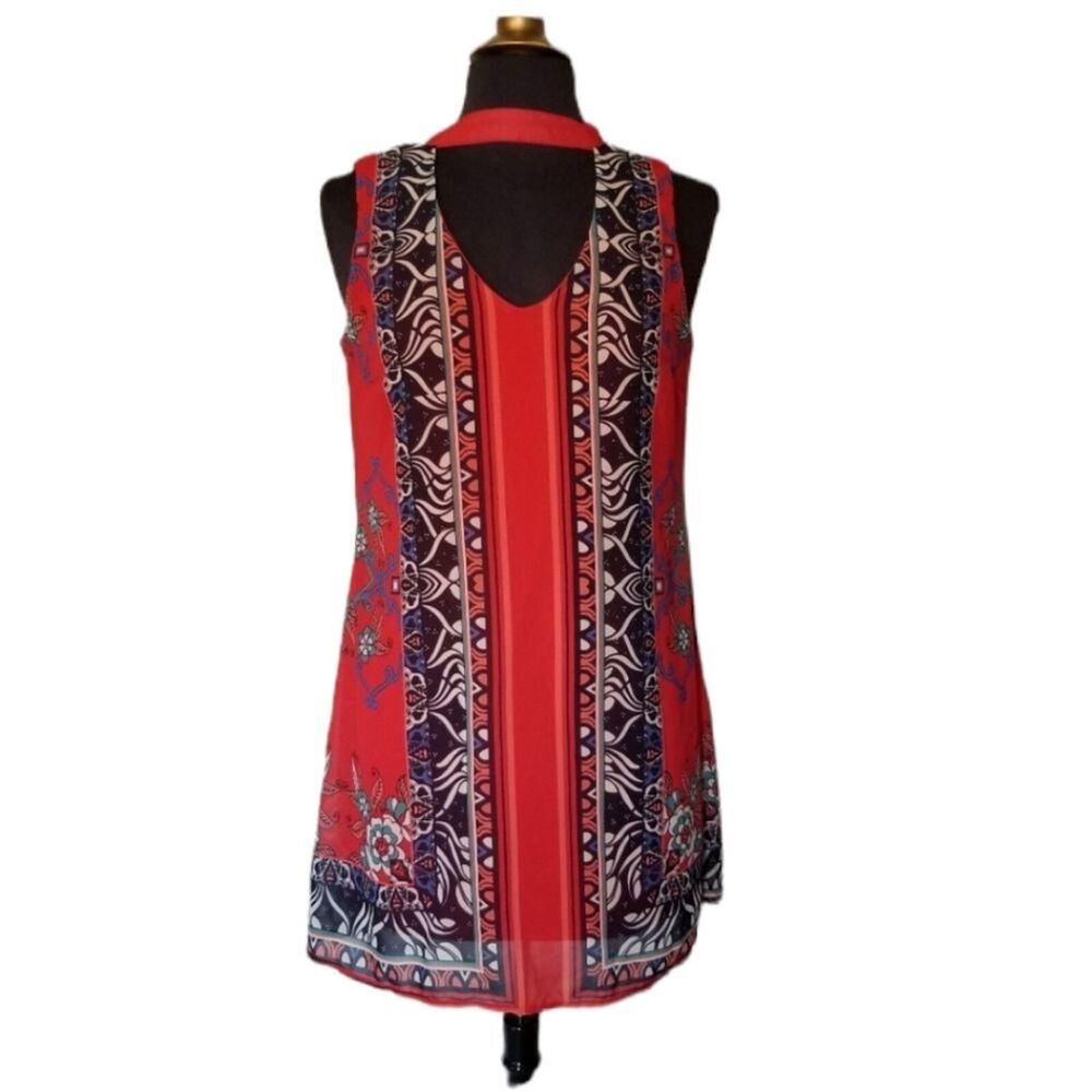 3 Hearts Dress Womens Size Small Sleeveless Red 90s Y2K  Retro Summer